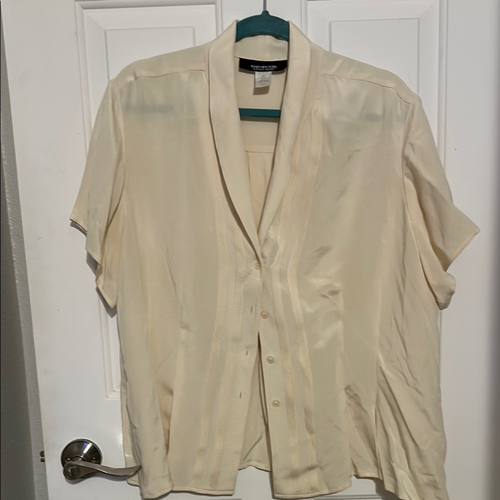 100% Silk Cream Blouse